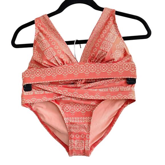 Robin Piccone Size Small Peach Terracotta Floral Bikini Set Swimsuit NWOT Boho - Picture 1 of 9